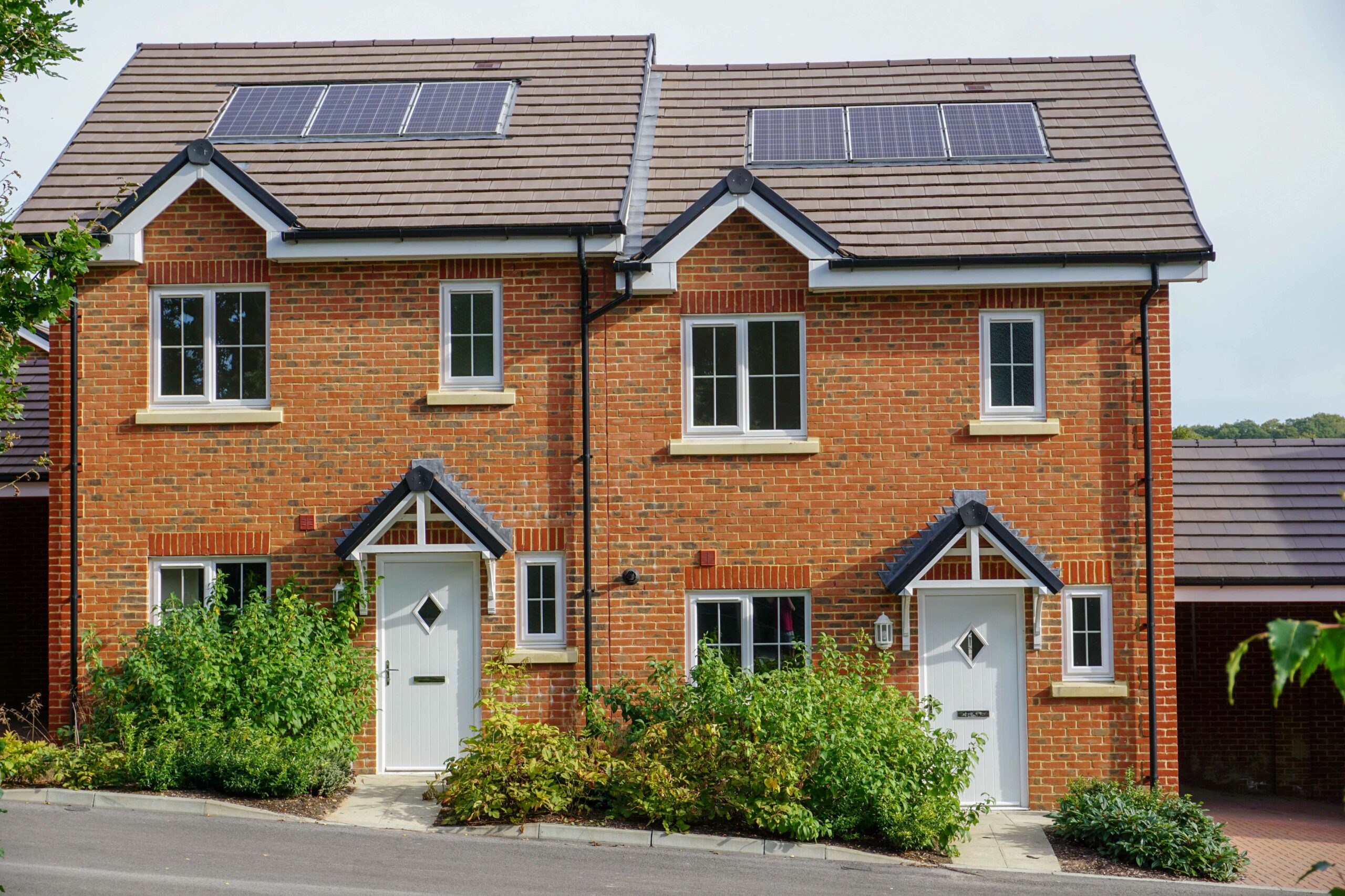 New housing. New built semi detached houses with solar panels. Buying a house in Scotland - the legal process.