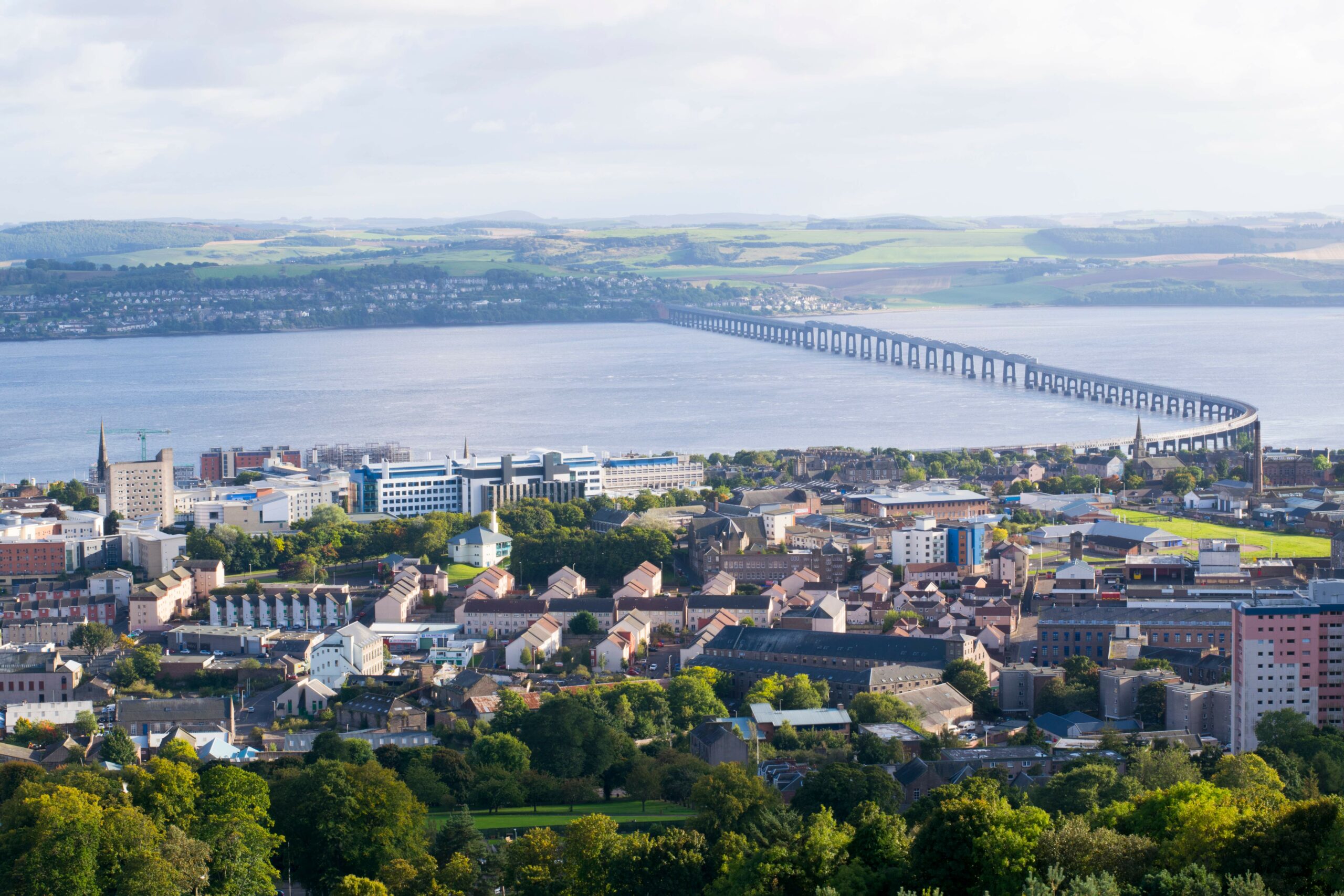 Property valuation in Dundee City. Sky View from Dundee Law, Scotland UK.