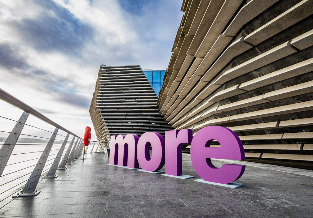 TSPC MORE in front of V&A Dundee.